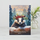 Niedlich frohe Weihnachten wünscht Waldwald Badger (Stehend Vorderseite)