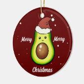 Niedlich frohe Weihnachts-Avocado-Keramik Keramik Ornament (Links)