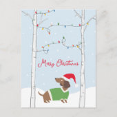 Niedlich frohe Weihnachts-Dackel Feiertagspostkarte (Vorderseite)