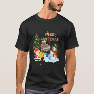 Niedlich frohe Weihnachts Gnome Familie Snowman Sa T-Shirt