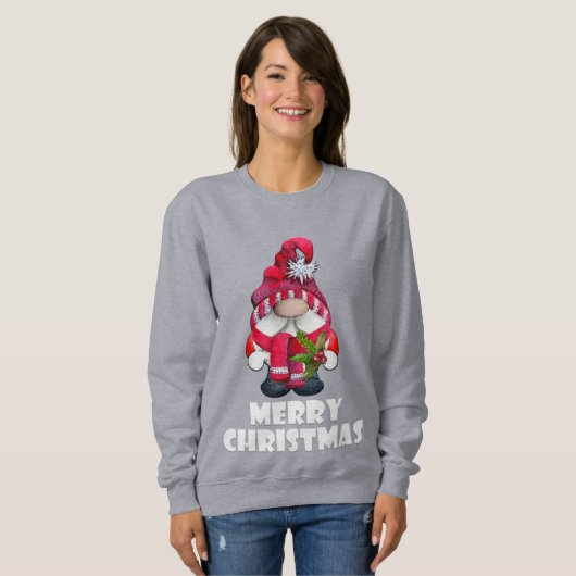 Niedlich Frohe Weihnachts-Gnome Sweatshirt (Vorne ganz)