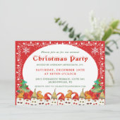 Niedlich Frohe Weihnachts-Gnomes Business Party Einladung (Stehend Vorderseite)