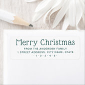 Niedlich Frohe Weihnachts-Grün-weiße Rücksendeadre (Insitu)