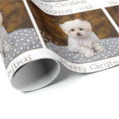 Niedlich Frohe Weihnachts-Haustier Hund Foto Geschenkpapier (Rolleneckpunkt)
