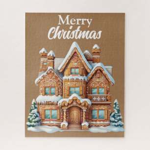 Niedlich Frohe Weihnachts-Lebkuchenhaus Puzzle