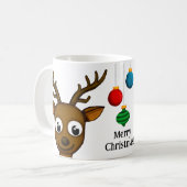 Niedlich Frohe Weihnachts-Rentier Kaffeetasse (Vorderseite Links)