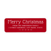 Niedlich Frohe Weihnachts-Rote Rücksendeadresse (Vorne)