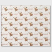 Niedlich Frohe Weihnachts-Script-Rentier Geschenkpapier (Flach)