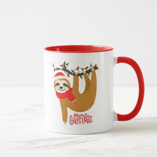 Niedlich frohe Weihnachts-Sloth Tasse (Rechts)