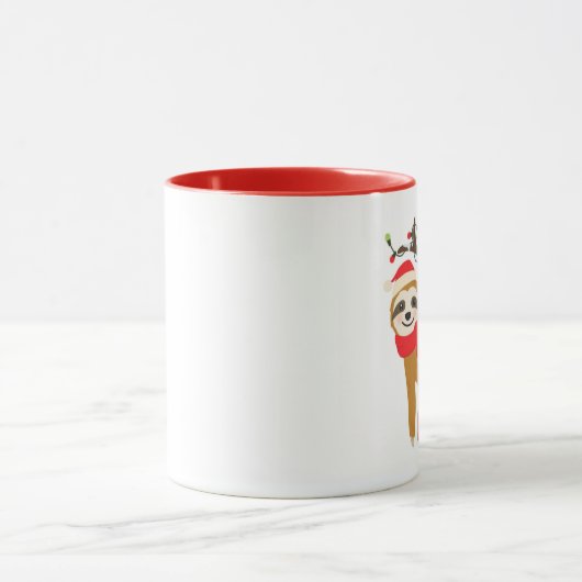 Niedlich frohe Weihnachts-Sloth Tasse (Zentrum)
