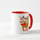 Niedlich frohe Weihnachts-Sloth Tasse (VorderseiteRechts)