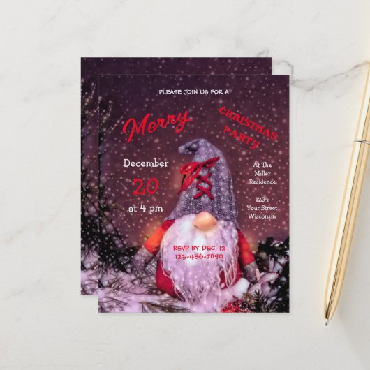 Niedlich frohe Weihnachts-Whimsical-Gnome-Haushalt (Vorderseite/Rückseite Beispiel)