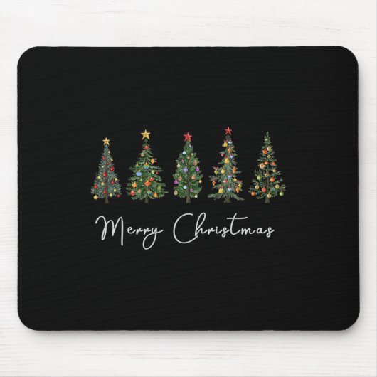 Niedlich frohe Weihnachtsbaum Spaß Frauen Matching Mousepad (Vorne)
