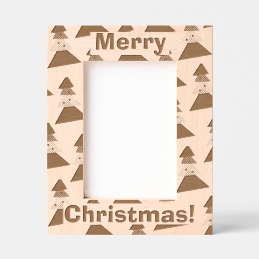 Niedlich frohe Weihnachtsbaummuster Geätzte Rahmen (Vorderseite)