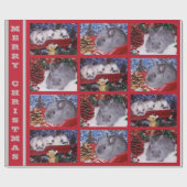 Niedlich Frohe Weihnachtsbunny Rabbit Geschenkpapier (Flach)