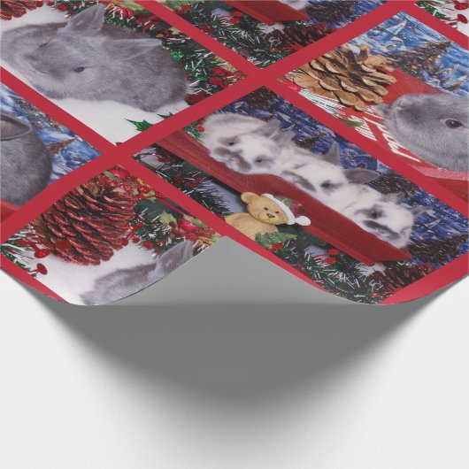 Niedlich Frohe Weihnachtsbunny Rabbit Geschenkpapier (Ecke)