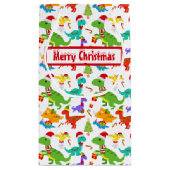 Niedlich Frohe Weihnachtsdinosaurier Kleine Geschenktüte (Rückseite)