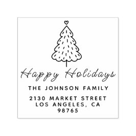 Niedlich frohe Weihnachtsfamilie Rücksendeadresse Permastempel