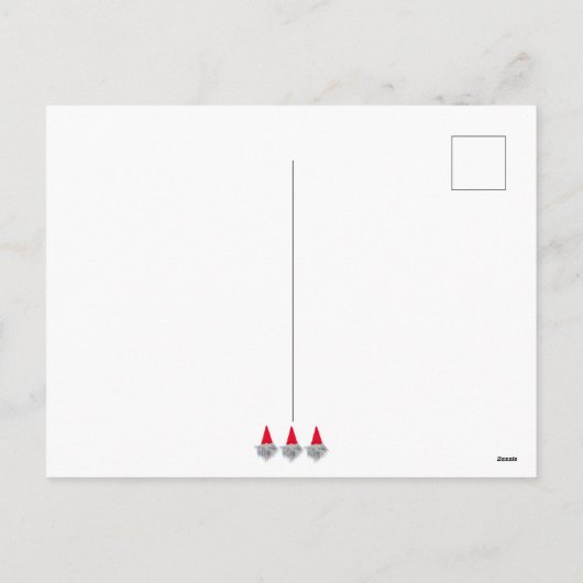 Niedlich Frohe Weihnachtsgnome rote Hut Postkarte (Rückseite)