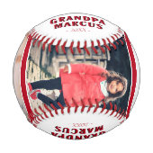 Niedlich frohe Weihnachtsgroßvater 3 FotoCollage Baseball (Vorderseite)