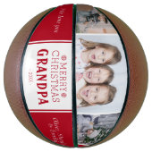 Niedlich frohe Weihnachtsgroßvater 3 FotoCollage Basketball (Vertikal)