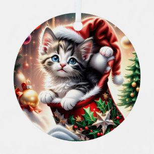 niedlich frohe Weihnachtskatzenverzierung Ornament Aus Metall