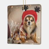 Niedlich Frohe Weihnachtsmann Foto Keramikornament (Links)