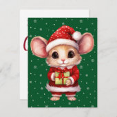 Niedlich Frohe Weihnachtsmäuse-Karte Feiertagskarte (Vorne/Hinten)