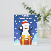 Niedlich frohe WeihnachtsPenguin Feiertagskarte (Stehend Vorderseite)