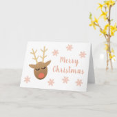 Niedlich Frohe Weihnachtsschmuck Rentier Pink Gold Karte (Gelbe Blume)