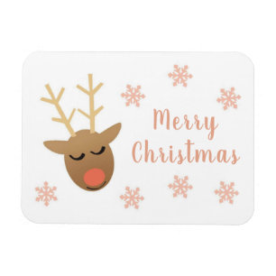Niedlich Frohe Weihnachtsschmuck Rentier Pink Gold Magnet