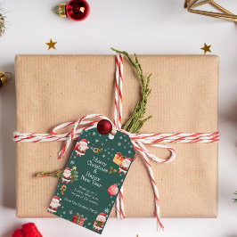 Niedlich fröhliche Red Santa Claus Geschenkmarke Geschenkanhänger