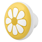 Niedlich fröhliche Retro-Blume Senf gelb Keramikknauf (Rechts)