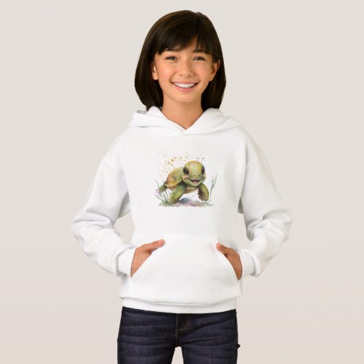 Niedlich fröhliche Tortoise Girl's Pullover Hoodie (Vorne ganz)