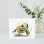 Niedlich fröhliche Tortoise Postkarte (Stehend Vorderseite)