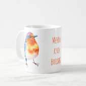 Niedlich fröhliche Weihnachten Robin Merry und Bri Kaffeetasse (Vorderseite Links)