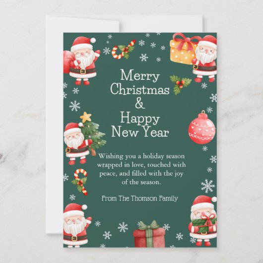 Niedlich fröhliche Weihnachtsfeiertage Feiertagskarte (Vorderseite)