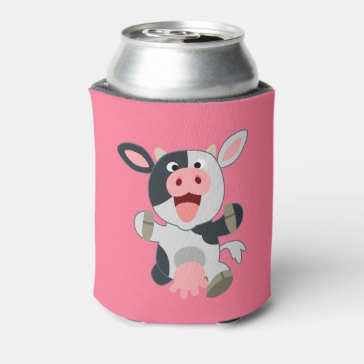 Niedlich-fröhlicher Cartoon Kuh Dosenkühler (Kanne Rückseite)