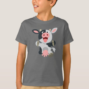 Niedlich fröhlicher Cartoon Kuh Kinder T - Shirt