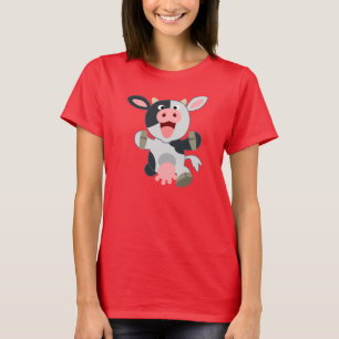 Niedlich fröhlicher Cartoon Kuh T - Shirt