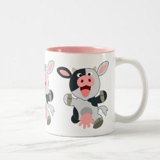 Niedlich-fröhlicher Cartoon Kuh Zweifarbige Tasse
