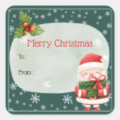 Niedlich fröhlicher Red Santa Claus Frohe Weihnach Quadratischer Aufkleber (Vorderseite)