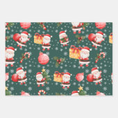 Niedlich fröhlicher Red Santa Claus Geschenkpapier Set (Vorderseite)