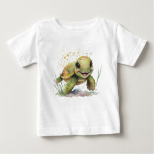 Niedlich fröhlicher Tortoise Baby Fine Jersey T - Baby T-shirt