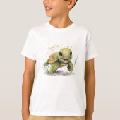 Niedlich fröhlicher Tortoise Boy's Basic T - Shirt (Vorderseite)
