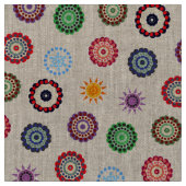 Niedlich fröhliches bunter Boho Weihnachtsmuster Stoff (Nahaufnahme)