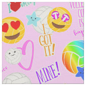 niedlich fröhliches kawaii volleyball typografisch stoff (Nahaufnahme)