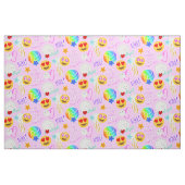 niedlich fröhliches kawaii volleyball typografisch stoff (Fat Quarter (45,7 x 55,9 cm))