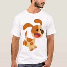 Niedlich Frolcking Cartoon Dog Frauen T - Shirt