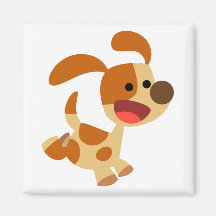 Niedlich Frolcking Cartoon Dog Magnet